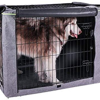 Petsfit Durable Double Door Polyester Dog Crate Cover with Mesh Window - BESTMASCOTA.COM