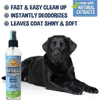 Champú para perros sin agua | Champú seco natural para perros o gatos no requiere enjuague | 100% no tóxico con extracto natural | Tratamiento aprobado por veterinarios - Fabricado en Estados Unidos - 1 botella de 8.1 fl oz - BESTMASCOTA.COM