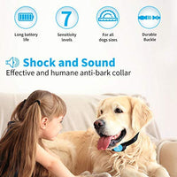 PATPET Dog Bark Collar Safe Shock Rechargeable Anti Stop Barking Collar with 7 Levels for Small to Large Dogs, Smart Chip Adjustable Dog Training Collar, No Pain - Safe, Anti-Bark Device - BESTMASCOTA.COM