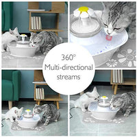 Fuente para mascotas, fuente de agua para gatos, dispensador de agua para gatos y perros, 3 maneras de beber, luz LED azul, alfombrilla y 2 cepillos de limpieza, doble filtración con filtro de carbono y filtro de esponja - BESTMASCOTA.COM