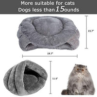 Mojonnie - Cama de gato con forro polar suave para calentar y calentar con forma de triángulo para gatos, invierno, mascotas - BESTMASCOTA.COM