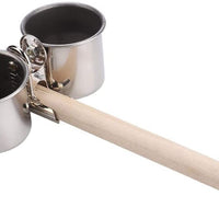 HEEPDD Perchas para pájaros con alimentador, ahorra espacio de acero inoxidable taza de alimentación para loros de tamaño pequeño y pájaros medianos - BESTMASCOTA.COM