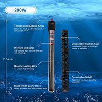 MQ - Calefactor de acuario sumergible con termostato automático, 200 W/300 W/500 W, calentador de tanque de peces con termómetro digital LCD, a prueba de roturas y explosiones - BESTMASCOTA.COM