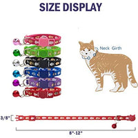 SCENEREAL - Collar de gato con campana, 6 unidades, de nailon con estampado a la moda, collar ajustable de seguridad con campanas de colores extraíbles para gatos, cachorros - BESTMASCOTA.COM