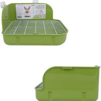 Humorous.P - Inodoro para mascotas, tamaño pequeño, forma de esquina, para animales pequeños, conejos, cobayas, galesaurios y hurones, material de plástico rectangular - BESTMASCOTA.COM