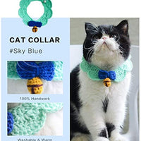 Collar para gato, bufanda de punto, suave, ajustable, lavable, color rosa o azul, collar de seguridad para gatos y perros pequeños - BESTMASCOTA.COM