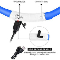 Collar LED para perro, recargable por USB, collar brillante para perro, cuello iluminado, mejora la seguridad y visibilidad de la mascota en la noche, 3 modos intermitentes, resistente al agua, collar iluminado para perros pequeños y medianos grandes - BESTMASCOTA.COM