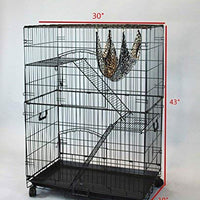 Homey Pet - Jaula para gato de alambre negro de 36.0 in o 30.0 in con bandeja para hamaca y ruedas - BESTMASCOTA.COM