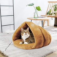 Mojonnie - Cama de gato con forro polar suave para calentar y calentar con forma de triángulo para gatos, invierno, mascotas - BESTMASCOTA.COM