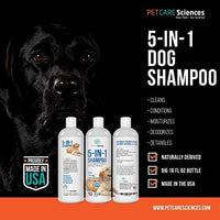 Pet Care Sciences Champú, champú y acondicionador para perros y cachorros de forma natural, fórmula 5 en 1 con coco, aloe y avena, champú para perros sin desgarros para pieles sensibles, fabricado en Estados Unidos - BESTMASCOTA.COM