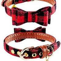 EXPAWLORER Juego de collar y correa para perro, clásico, a cuadros, ajustable, bandana y collares con campana para cachorros y gatos, 3 unidades - BESTMASCOTA.COM