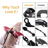 WATFOON - Arnés de piel de reptil con alas ajustables con correa de dragón, anfibios de lagarto, camaleón, cobaya, hurones, hámster, ratas, animales pequeños - BESTMASCOTA.COM