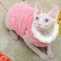 Kitipcoo Sphynx - Ropa de invierno para gatos, abrigo de pelo sintético cálido, abrigo de cuello alto para gatos, pijamas para gatos y perros pequeños, suéteres para gatos sin pelo - BESTMASCOTA.COM