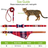 EXPAWLORER Juego de collar y correa para perro, clásico, a cuadros, ajustable, bandana y collares con campana para cachorros y gatos, 3 unidades - BESTMASCOTA.COM