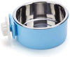 RUBYHOME Comedero para perros, cuenco de agua para mascotas, cuenco de plástico 2 en 1 y cuenco de acero inoxidable, cuenco extraíble para colgar gatos, conejos, pájaros, comida, cuenco perfecto para cajas y jaulas - BESTMASCOTA.COM