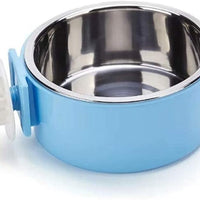 RUBYHOME Comedero para perros, cuenco de agua para mascotas, cuenco de plástico 2 en 1 y cuenco de acero inoxidable, cuenco extraíble para colgar gatos, conejos, pájaros, comida, cuenco perfecto para cajas y jaulas - BESTMASCOTA.COM