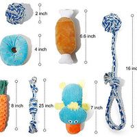 Juguetes para cachorros Toozey Paquete de 7 juguetes duraderos para perros pequeños. Juguetes de cuerda de masticar para perros y juguetes de masticar de peluche con bolsa de lavandería. Juguete de algodón natural para perros pequeños y cachorros - BESTMASCOTA.COM