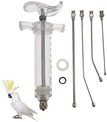 FLAdorepet Reusable Young Birds Feeding Syringe with 4PCS Gavage Tubes, Parrot Baby Bird Hand Feeder, Stainless Steel Pet Milk & Medicine Feeder for Young or Sick Birds 20ml/ 4 Tubes - BESTMASCOTA.COM