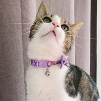 Collar de gato azuza con campana, ajustable para gato con pajarita, collares de seguridad para gatos, paquete de 2 - BESTMASCOTA.COM