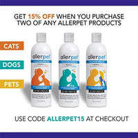 Allerpet - Eliminador de caspa para perros, botella de 12 onzas + aplicador de guante para mascotas para aplicar fácilmente la solución a tu mascota, científicamente probado para un alivio eficaz de alergias para perros, fabricado en Estados Unidos - BESTMASCOTA.COM