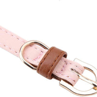 Axgo - Collar ajustable de piel sintética para gato, diseño de margaritas y diamantes de imitación, 0.5 x 13.4 in, color rosa - BESTMASCOTA.COM