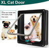 Success - Puertas para gatos grandes para puertas interiores y exteriores, XL para mascotas para gatos y perros grandes, 4 vías con cierre de solapa para puertas correderas, ventanas y paredes, marrón, tamaño exterior 11.0 x 9.8 in - BESTMASCOTA.COM