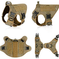 Rabbitgoo Tactical Dog Harness Vest Large with Handle, Military Working Dog Molle Vest with Metal Buckles & Loop Panels, No-Pull Adjustable Training Harness with Leash Clips for Walking Hiking Hunting - BESTMASCOTA.COM