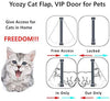 Puerta de gato Ycozy de 4 vías de bloqueo para gatos, gatos, gatos, gatitos, perros pequeños, fácil de instalar en puertas, ventanas, armario y paredes - BESTMASCOTA.COM