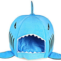 COCOPET Shark Bed for Small Cat Dog Cave Cozy Bed Removable Cushion,Waterproof Bottom - BESTMASCOTA.COM