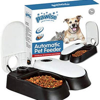 PAWISE Alimentador automático para mascotas para perros y gatos, estación dispensadora de alimentos con temporizador, 100% libre de BPA, apto para lavavajillas, grandes ideas de regalo - BESTMASCOTA.COM