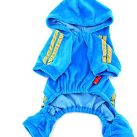 SMALLLEE_Lucky_STOE Pet Clothes Small Dog Cat Velvet Crown Jumpsuit Coat Hooide Pajamas Tracksuit - BESTMASCOTA.COM