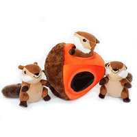 zippypaws X-Large Madriguera registro y ardillas Squeaky Hide and Seek Plush Dog Toy - BESTMASCOTA.COM