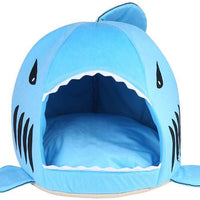 Grey Shark Bed for Small Cat Dog Cave Bed With  Removable Cushion,waterproof Bottom - BESTMASCOTA.COM