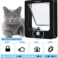 CEESC Puerta para gato, puerta magnética para mascotas con cerradura giratoria de 4 vías para gatos, gatitos y gatitos, versión actualizada - BESTMASCOTA.COM