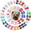 Comsmart 60 lazos para perro, 30 pares de lazos para el pelo de perro Yorkie con bandas de goma y perlas de diamantes de imitación y tela de encaje hecha a mano, lindos accesorios para el aseo de mascotas pequeñas - BESTMASCOTA.COM