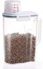 Contenedor de almacenamiento de alimentos para mascotas con taza de medición, boquilla de vertido y hebilla de sellado dispensador de alimentos para perros y gatos - BESTMASCOTA.COM