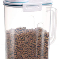 Contenedor de almacenamiento de alimentos para mascotas con taza de medición, boquilla de vertido y hebilla de sellado dispensador de alimentos para perros y gatos - BESTMASCOTA.COM