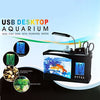 Docooler - Mini acuario de escritorio USB con reloj LED - BESTMASCOTA.COM