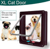 Success - Puertas para gatos grandes para puertas interiores y exteriores, XL para mascotas para gatos y perros grandes, 4 vías con cierre de solapa para puertas correderas, ventanas y paredes, marrón, tamaño exterior 11.0 x 9.8 in - BESTMASCOTA.COM