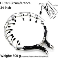 Wellbro collar de entrenamiento con dientes de metal para perros grandes y medianos (Pit Bull, pastor alemán), con hebilla a presión de liberación rápida y puntas de hule, plateado y regulable - BESTMASCOTA.COM