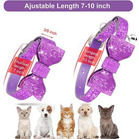 Joansan Adjustable Cats Collar Bell, Personalized Leather Bowtie, Safety Pets Cat Collars with Elastic, Length 7-10 Inch Good for Cat, Kitten and Puppy, 2 Packs Bowtie Pet Collars - BESTMASCOTA.COM