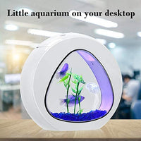 Tangkula - Tanque de pescado de 1 galón para acuario Betta, acuario de peces con luz LED y filtro de potencia, pecera viene con plantas acuáticas artificiales y grava azul Jean acuario - BESTMASCOTA.COM