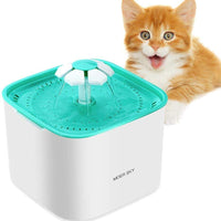 Moer Sky - Dispensador de agua para gatos, fuente de agua higiénica e saludable de 2 L, súper silencioso, automático, con filtro y alfombrilla de silicona para perros, gatos, pájaros y animales pequeños - BESTMASCOTA.COM