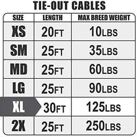 BV cable duro extra largo para atar perros de hasta 125 libras, 30 pies - BESTMASCOTA.COM