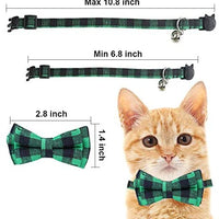 Malier 4 Pack Cat Collar Breakaway with Classic Plaid Bow Tie with Bell Perfact for Cats Kitty Kitten, Adjustable from 6.3~10.2 inch - BESTMASCOTA.COM