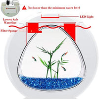 Tangkula - Tanque de pescado de 1 galón para acuario Betta, acuario de peces con luz LED y filtro de potencia, pecera viene con plantas acuáticas artificiales y grava azul Jean acuario - BESTMASCOTA.COM