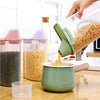 Contenedor de almacenamiento de alimentos para mascotas con taza de medición, boquilla de vertido y hebilla de sellado dispensador de alimentos para perros y gatos - BESTMASCOTA.COM