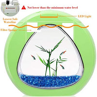 Tangkula - Tanque de pescado de 1 galón para acuario Betta, acuario de peces con luz LED y filtro de potencia, pecera viene con plantas acuáticas artificiales y grava azul Jean acuario - BESTMASCOTA.COM