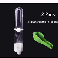 Yu-Xiang - Juego de 2 botellas de agua para pájaros con cuchara, pequeños alimentos para animales y cuencos colgantes para jaula de Mynah Parrot (2.2 fl oz) - BESTMASCOTA.COM