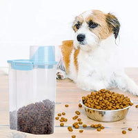 Contenedor de almacenamiento de alimentos para mascotas con taza de medición, boquilla de vertido y hebilla de sellado dispensador de alimentos para perros y gatos - BESTMASCOTA.COM